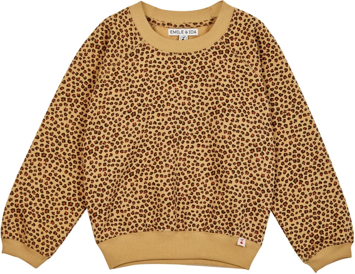 Emile et Ida Sweat Coton Bio Léopard Camel 18 mois