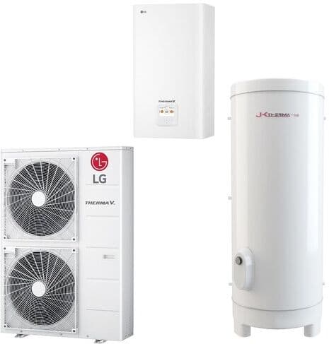 LG Kit aerotermia + Aerotermo, capacidad 270 litros, WIFI - THV14W200.SET. Blanco