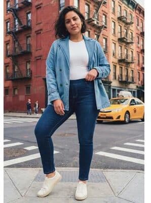Plus Size Women's Butter Denim Jacket by Avenue in Light Wash (Size 18)