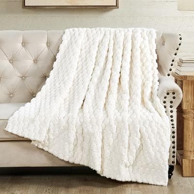 Home Soft Things Cozy Soft Plush Textured FauxFur Throw Blanket