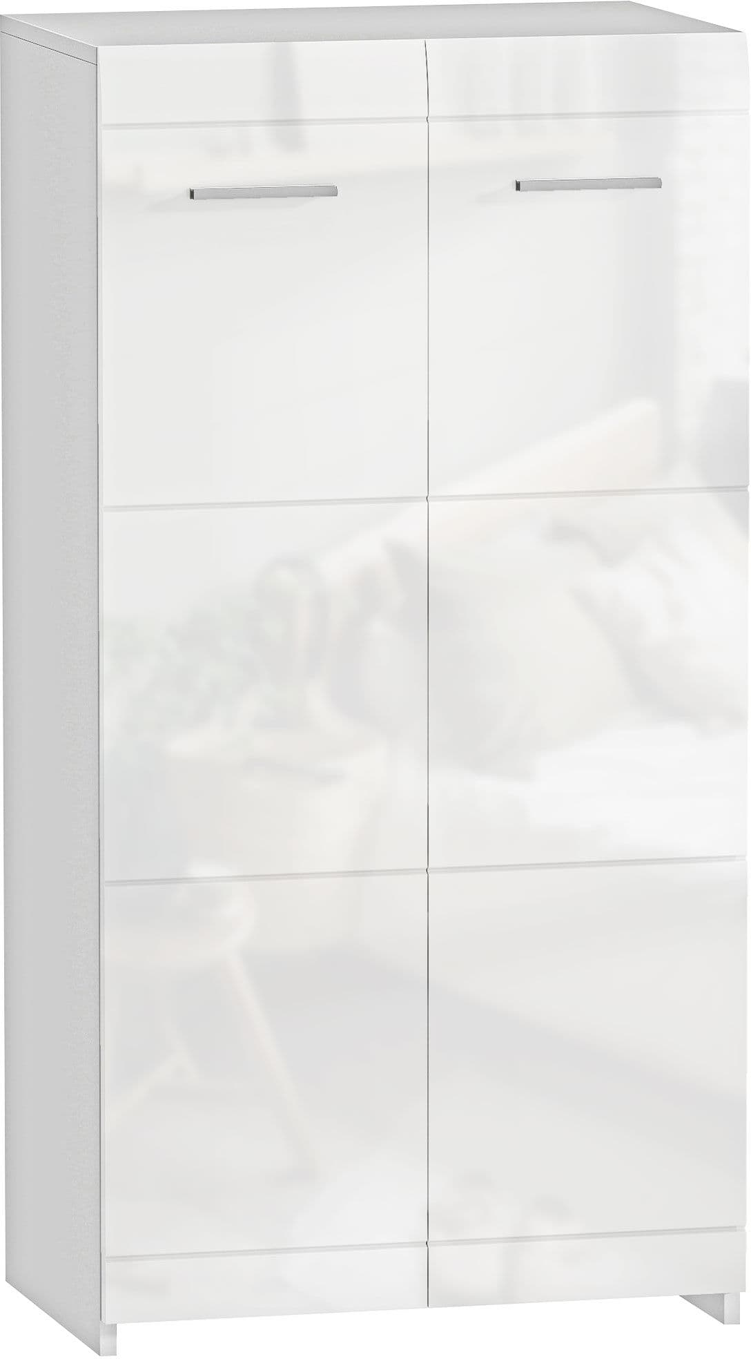 Altro Mobile Scarpiera A 5 Ripiani Regolabili E Rimovibili, In Legno, 55x36x108 Cm, Bianco Lucido