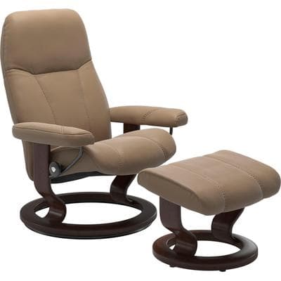 Relaxsessel STRESSLESS "Consul", braun (almond paloma), B:76cm H:100cm T:71cm, Leder BATICK: BATICK ist ein leicht korrigiertes, durchgefärbtes und genarbtes Möbelleder, bei dem die meisten Unebenheiten und Spuren in der Regel entfernt wurden.;Leder...