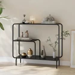 Konsolentisch Færder Metall 92x33x82 cm Schwarz [en.casa]