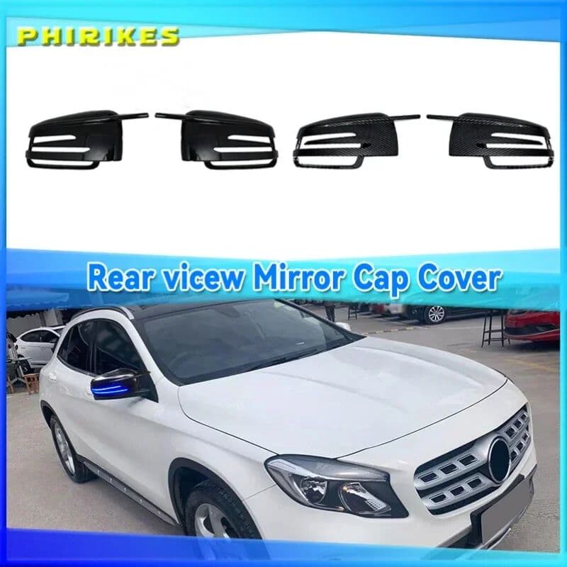 phirikes For Mercedes-Benz W204 E W212 W176 W246 CLS C218 GLA X156 ABS Carbon Fiber Gloss Black Rear view Mirror Covers Auto parts