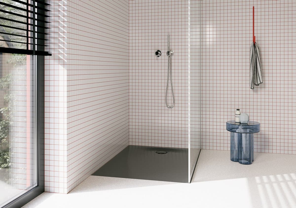 Bette Ultra Space Duschwanne 100 × 100 × 1,5 cm mit BetteAntirutsch Pro, Duschwannen, 4016-401AE, anthracite - anthracite