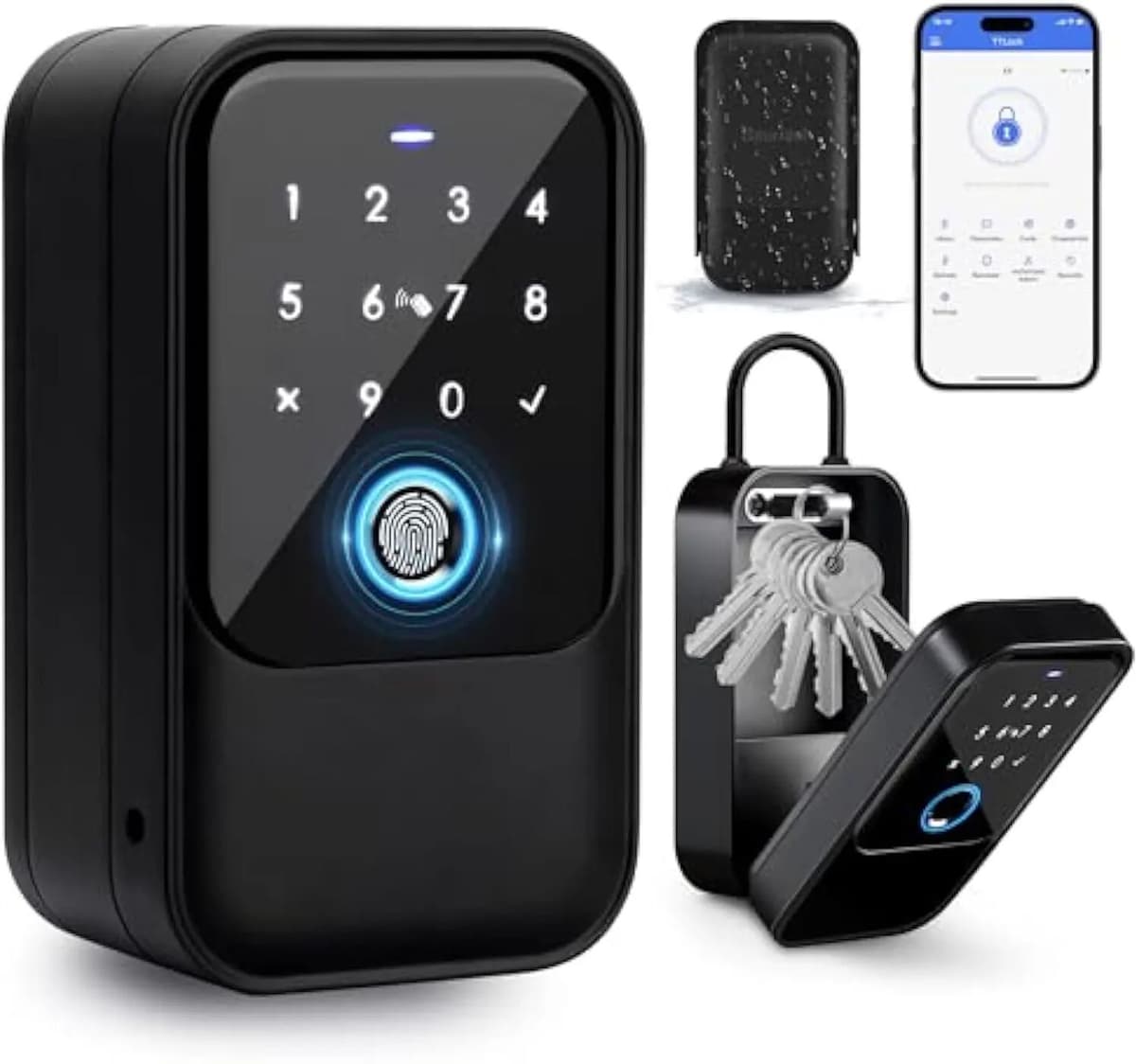 YRHAND TTlock Smartkey Lock Box Home Key Wireless Smartlock Box Electronic Key Box App Digital Code Bluetooth Key Safe Padlock for Host