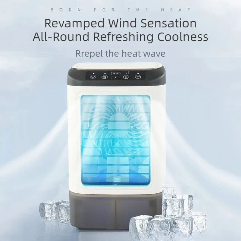 NONE USB Portable Mini Air Cooler 3 Speed Mist Humidifier Cooling Fan with Ice Box LED Light Desktop Personal Air Conditioner Fan
