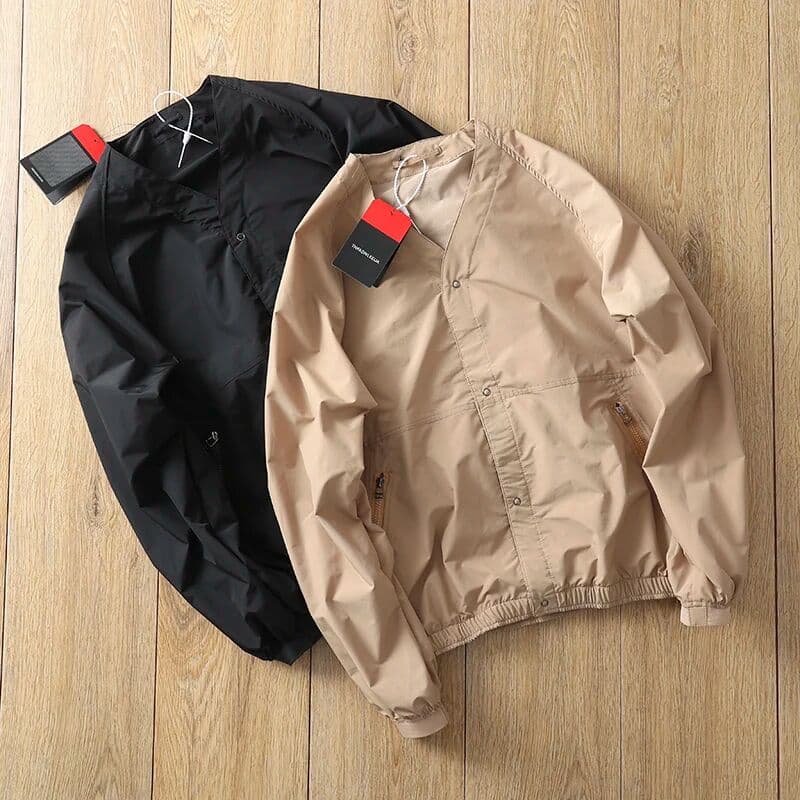 others Outdoor Functional Windbreaker Men's Fashion V-Neck Sport Jacket Spring  Youth Popular Standard Fit Long Sleeve Jacket