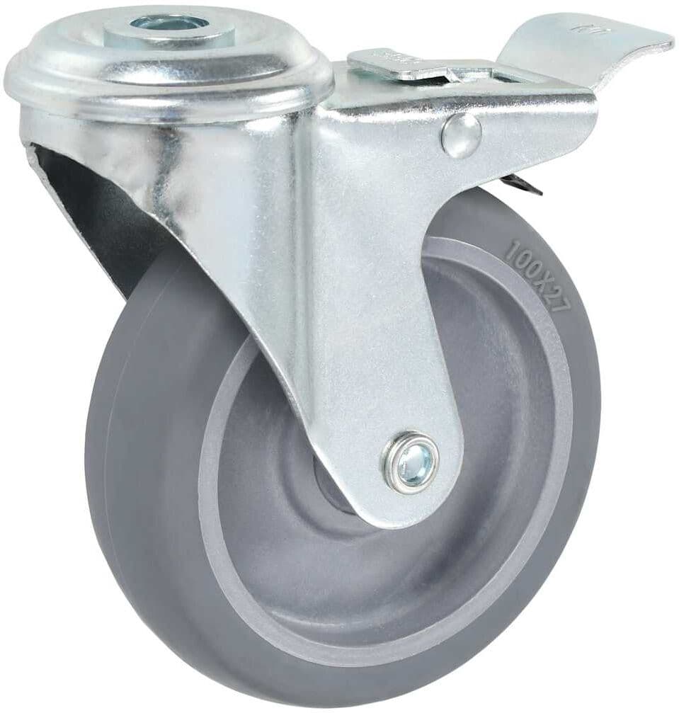 vidaXL 12 pcs Roulettes pivotantes à trou de boulon 100 mm