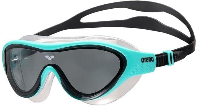 Schwimmbrille ARENA "Jr The One Mask", blau (schwarz, türkis), Sportbrillen, Kinder, Schwimmbrille schwarz, türkis Einheitsgröße