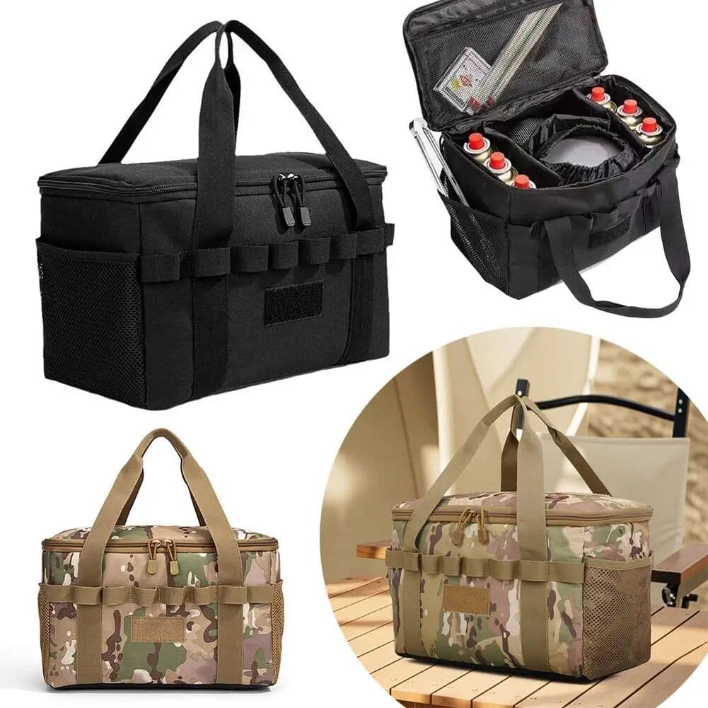 NONE Outdoor Camping Storage Bag Large-capacity Tactical Bag Multi-Functional Gas Tank Picnic Cookware Utensils Organizer Bag