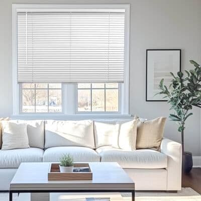"Chicology Light Filtering Cordless Vinyl Mini Window Blinds - 1"" Slats - White 72"" Height Sizes"