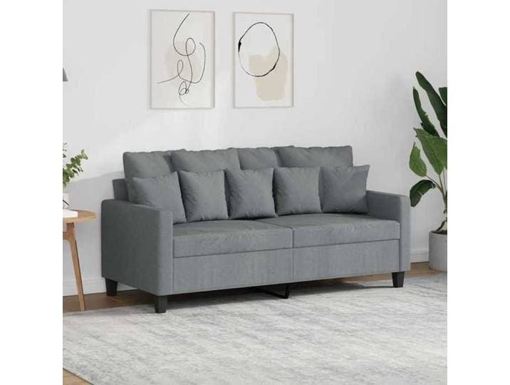 Gris Canapé à 2 places Gris clair 140 cm Tissu - Canapés H5931