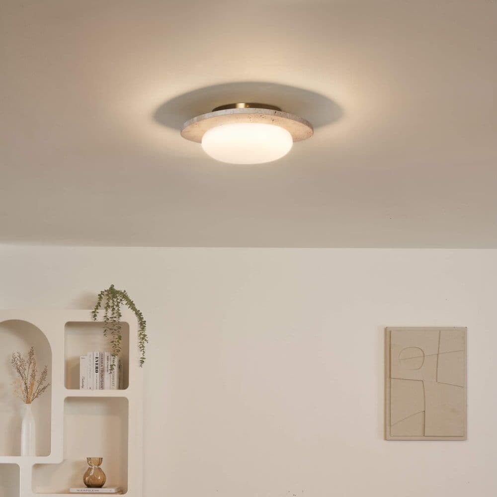 Kosilum Plafón travertino, acrílico y metal  32 cm