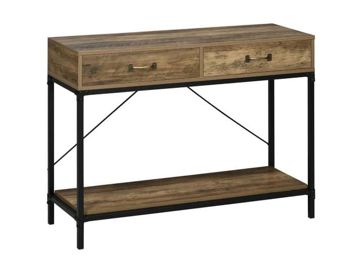 EIN Gangstisch im Industrie-Design Braun/Schwarz, Metall, 35x76.5x100 cm, Wohnzimmer, Wohnzimmertische, Konsolentische
