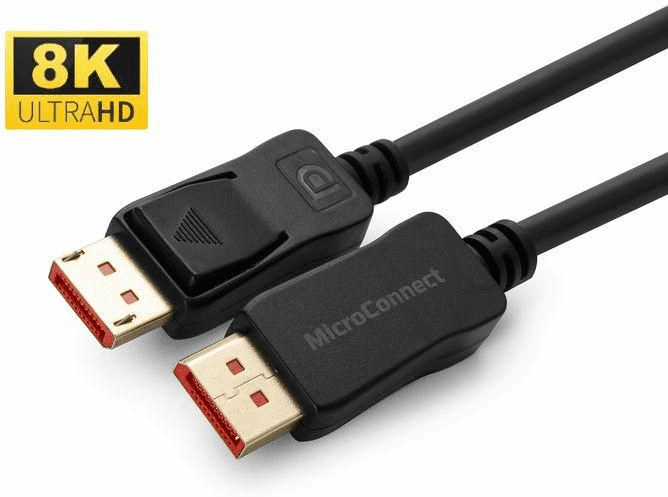 MicroConnect 8k Displayport 1.4 Kabel, 3m, 1 Stykk, Sen-W125944729 Svart