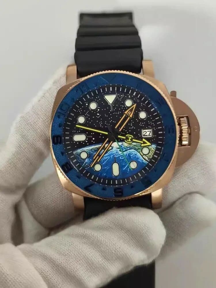 Home Idea Mens Stainless Steel Mechanical Watch Designer Luminous Silicone Rubber Strap Needle Buckle  Fashion Men Casual Wristwatch