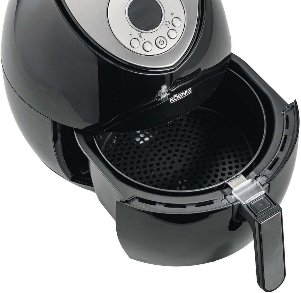 KOENIG Heissluftfritteuse "Quick Pure 3 1 kg", silber (schwarz, silberfarben), Fritteusen, Heissluftfritteuse schwarz, silberfarben Einheitsgröße