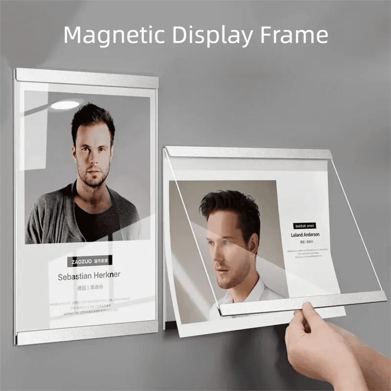 MoeTron Office Wall Display Board A4 Magnetic License Plate Holder Self-Adhesive A3 Acrylic Plate Poster Holder Framed Notice Board
