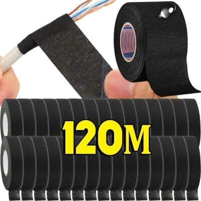 Uplifted Finds Heat Resistant Black Electrical Fabric Wire Harness Tape 25 Mm 15 M (1 Roll)