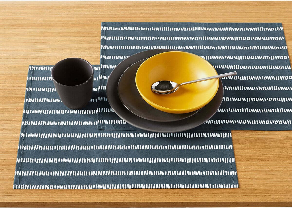 LA REDOUTE INTERIEURS Lot de 2 sets de table coton enduit IRUN