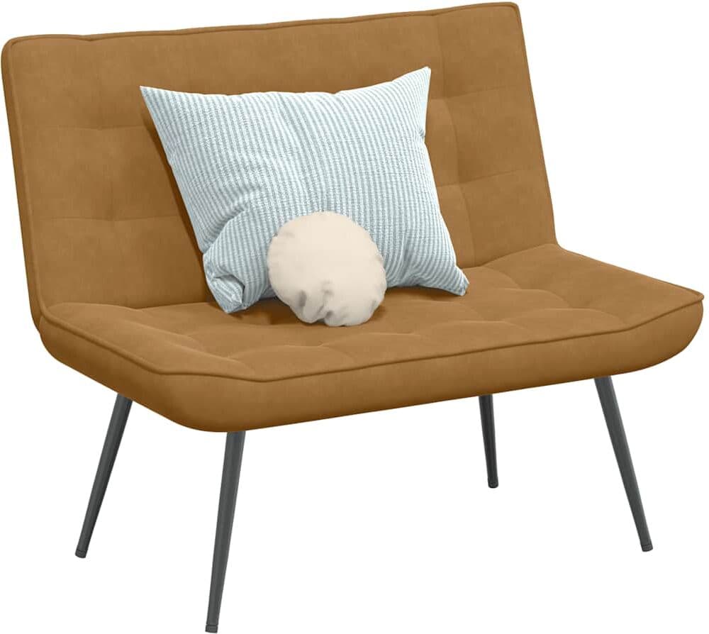 vidaXL Banc marron 110x74x84 cm velours