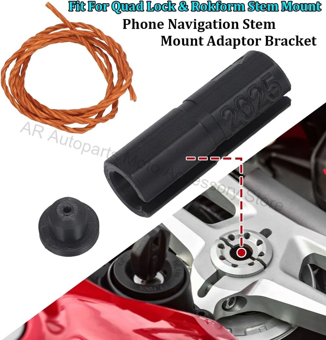 NONE For Ducati Panigale 899, 959, Quad Lock & Rokform Stem Mount Adaptor Navigation Bracket