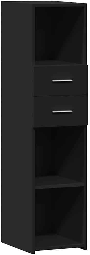 vidaXL Buffet haut noir 30x42,5x124 cm bois d'ingénierie