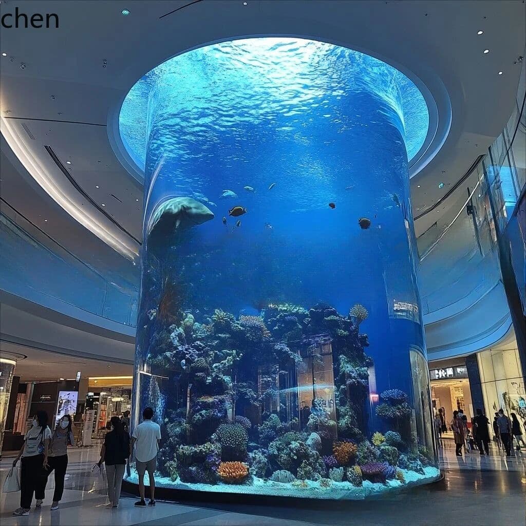 NONE PYH Giant Aquarium Villa Hotel Organic Glass Large Fish Tank Aquarium Ornamental Fish Tank