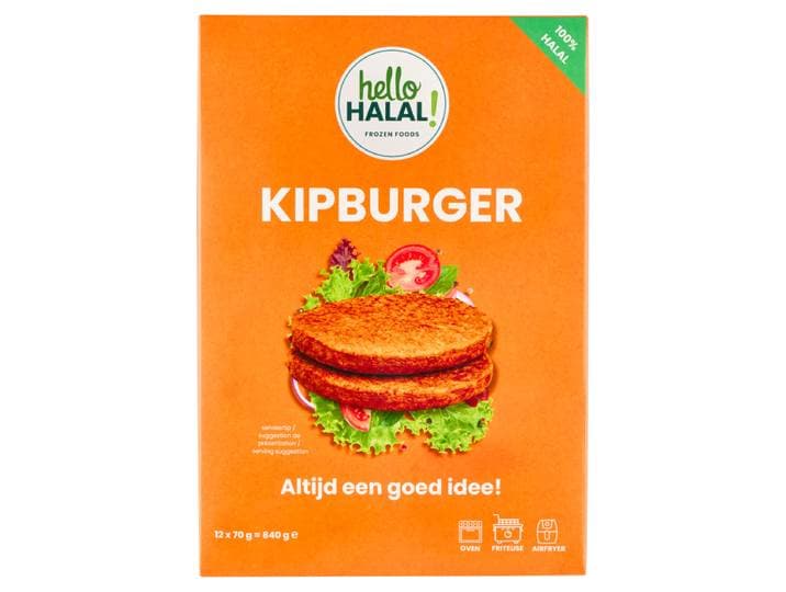 Hello Halal ! Burger de Poulet Halal 12 x 70 g