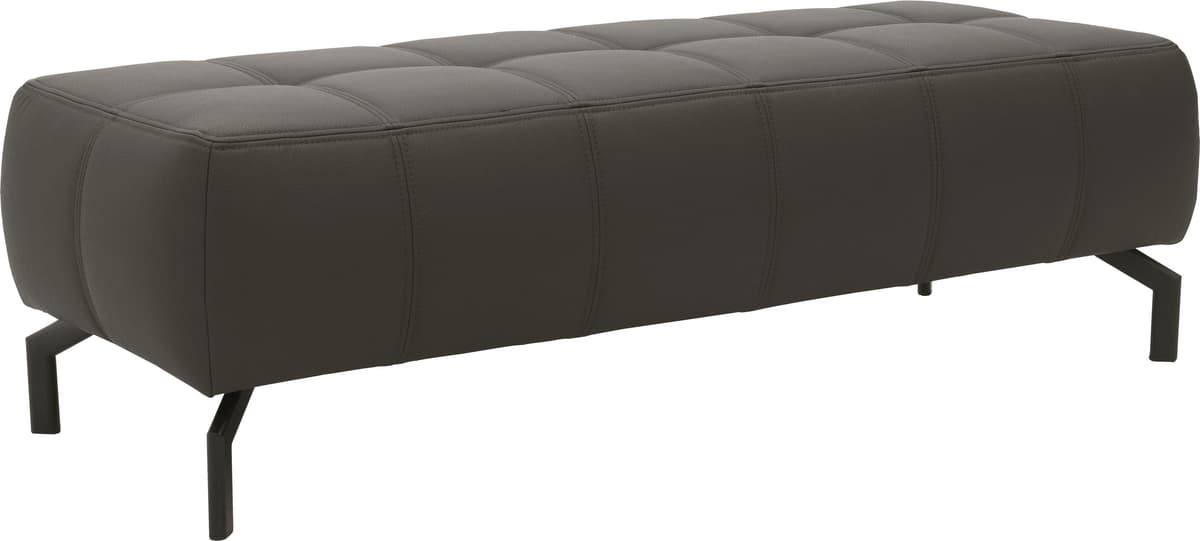 Polsterhocker DOMO COLLECTION "Cunelli", grau, B:153cm H:45cm T:62cm, Lederlook;100% Polyurethan, Hocker, Polsterhocker, Fußhöhe passend für gängige Saugroboter