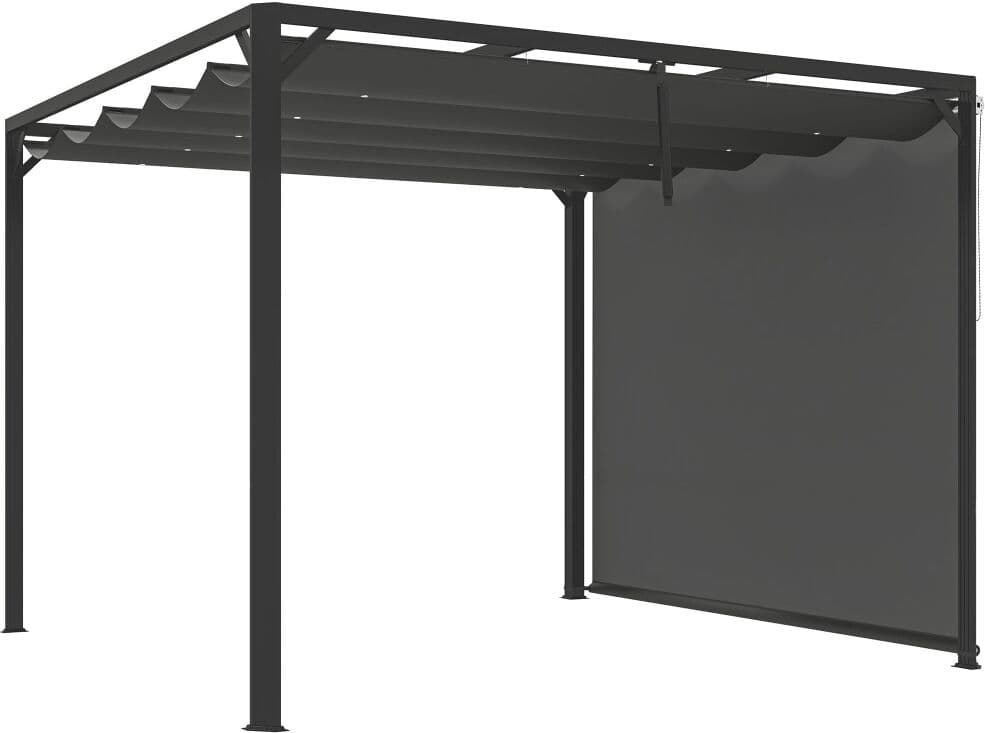 Outsunny Pérgola 300x300x227 cm gris oscuro