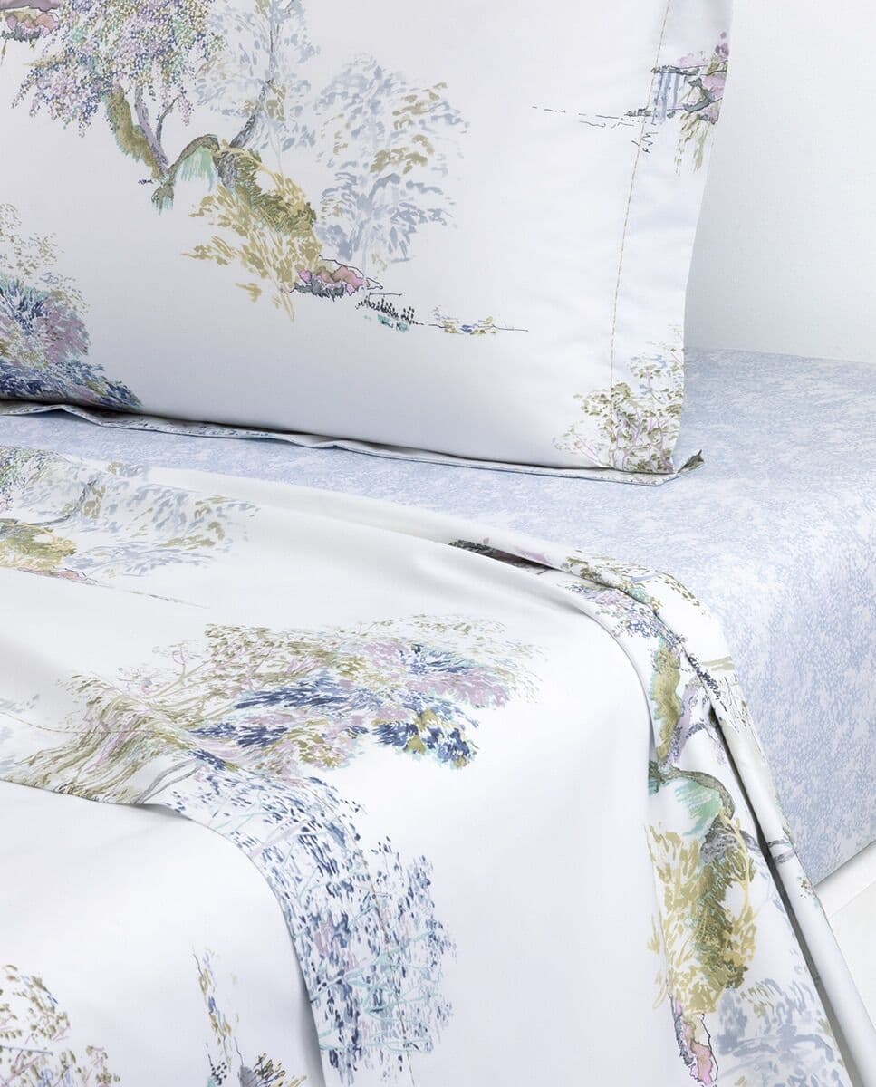 Yves Delorme Sábana encimera algodón percal Lande .  (Cama 180 cm) Multicolor