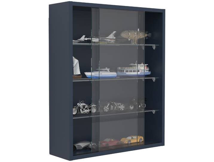 Wandregal VCM Hängevitrine Wandvitrine Sammel Deko Drivalo M , schwarz (anthrazit), B:50cm T:15cm, Regale, Wandregal