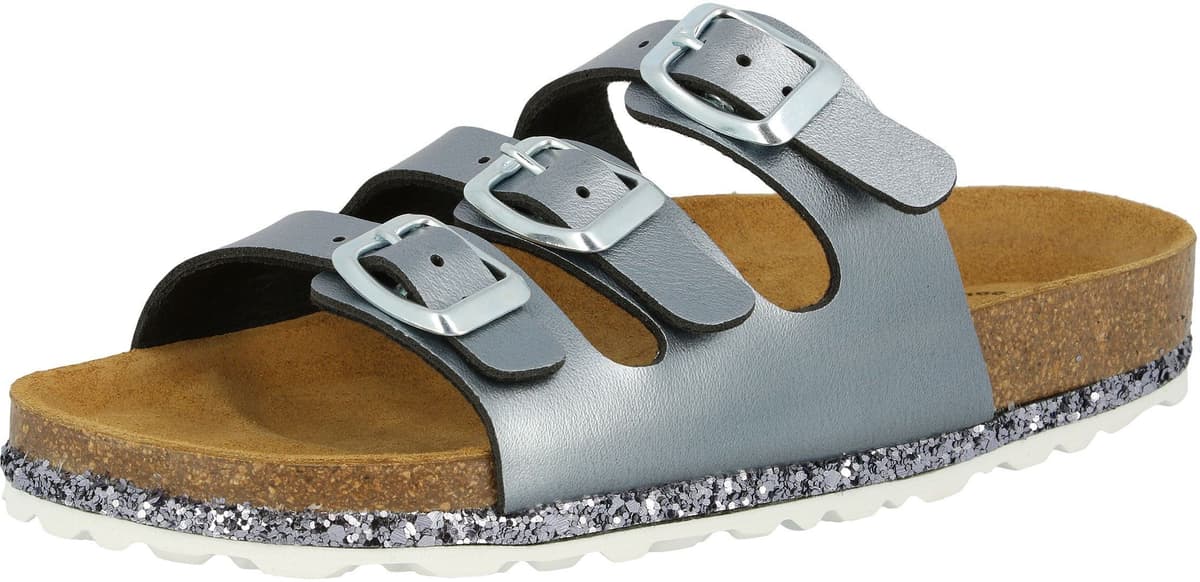 Pantolette LICO "Pantolette Bioline Sensation", Mädchen, Gr. 39, grau, Synthetik, Schuhe Pantolette grau 39