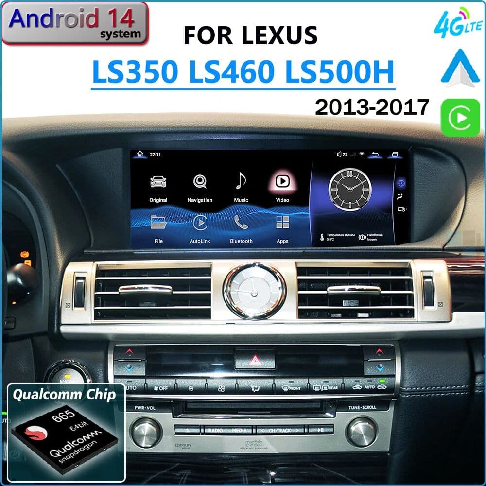 JUN TIAN LS460 Android 14 Qualcomm For LEXUS GS600H LS400 LHD 2013 2017 CarPlay Car Radio Stereo GPS Navigation Netflix Multimedia Playe
