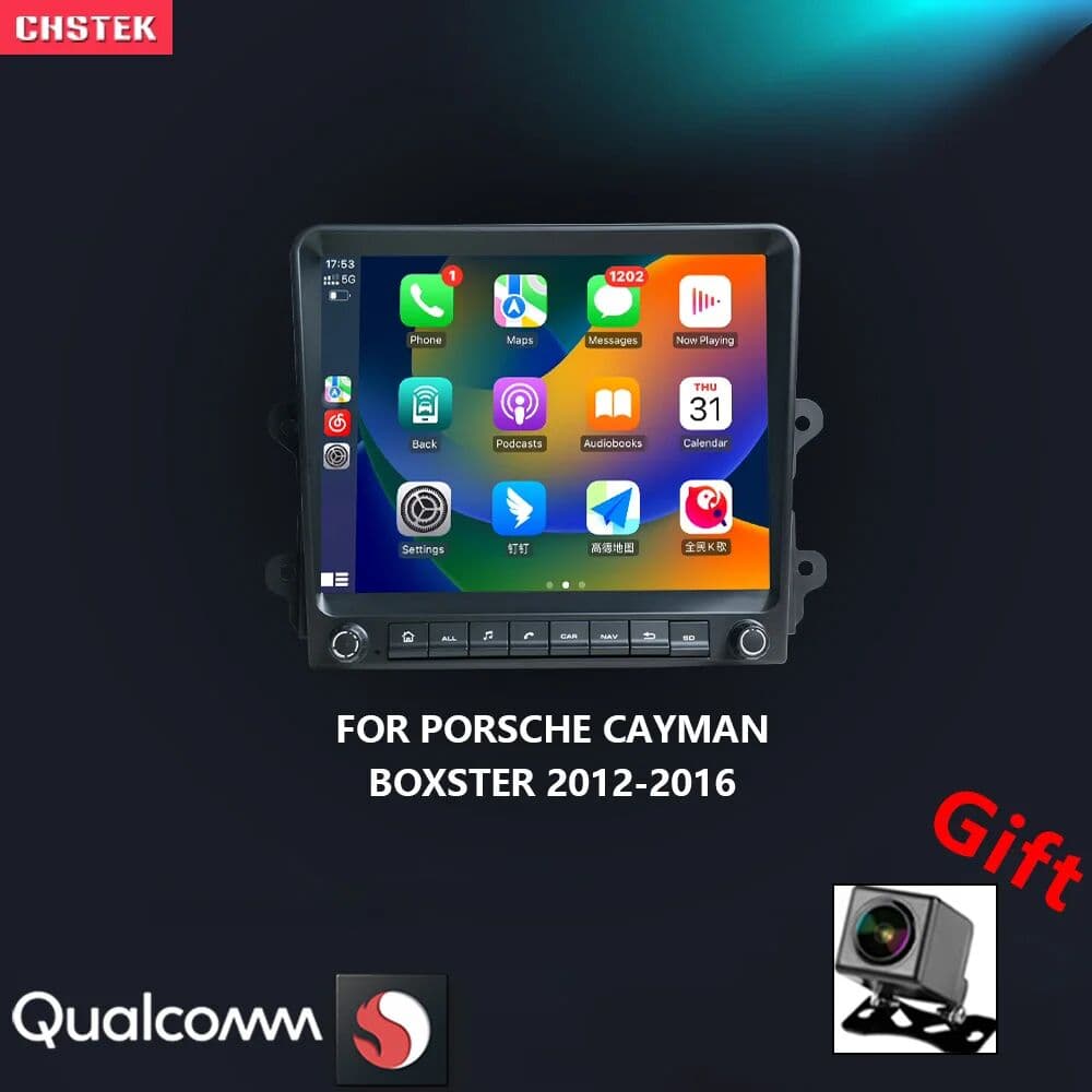CHSTEK Car Radio Android 13 Carplay For Porsche Cayman 911 Boxster 997 718 918 981 2012-2016 Navigation Bluetooth WIFI 4G Stereo