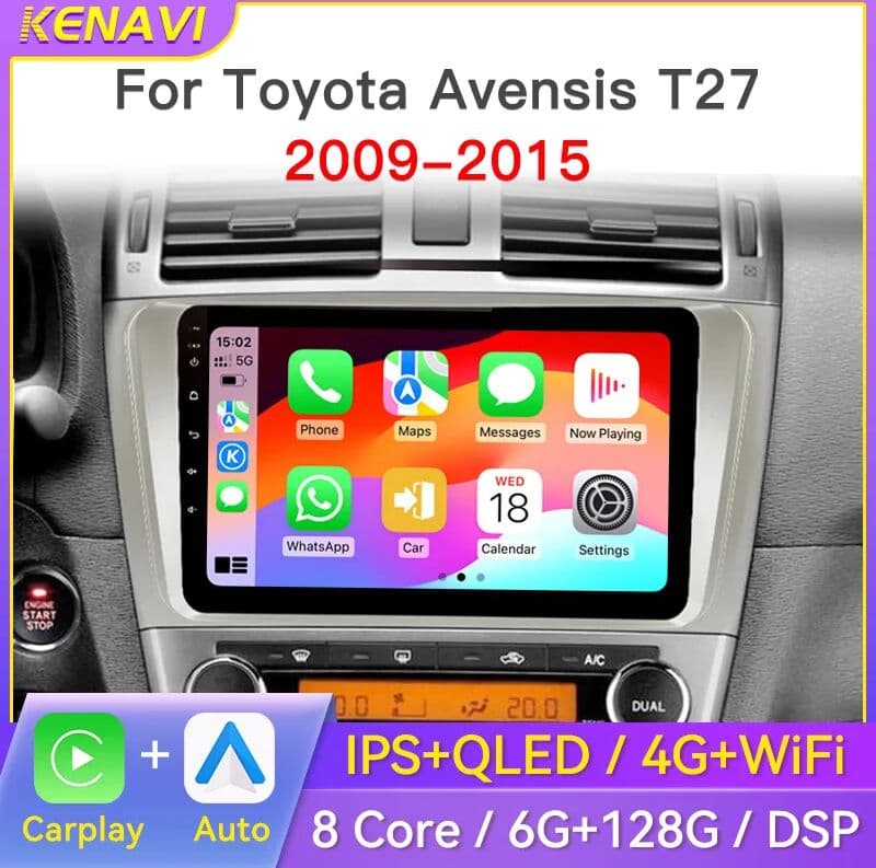KENAVI 2 Din Android Car Stereo Radio For Toyota Avensis T27 2009-2015 Center Multimedia Video Player Carplay Auto GPS Head Unit No DVD