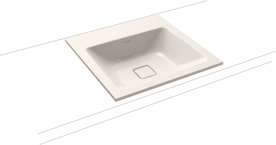 Kaldewei Cono Einbau-Waschtisch 908206003231 3075, 50x50cm, pergamon Perl-Effekt, ohne Überlauf, ohne Hahnloch