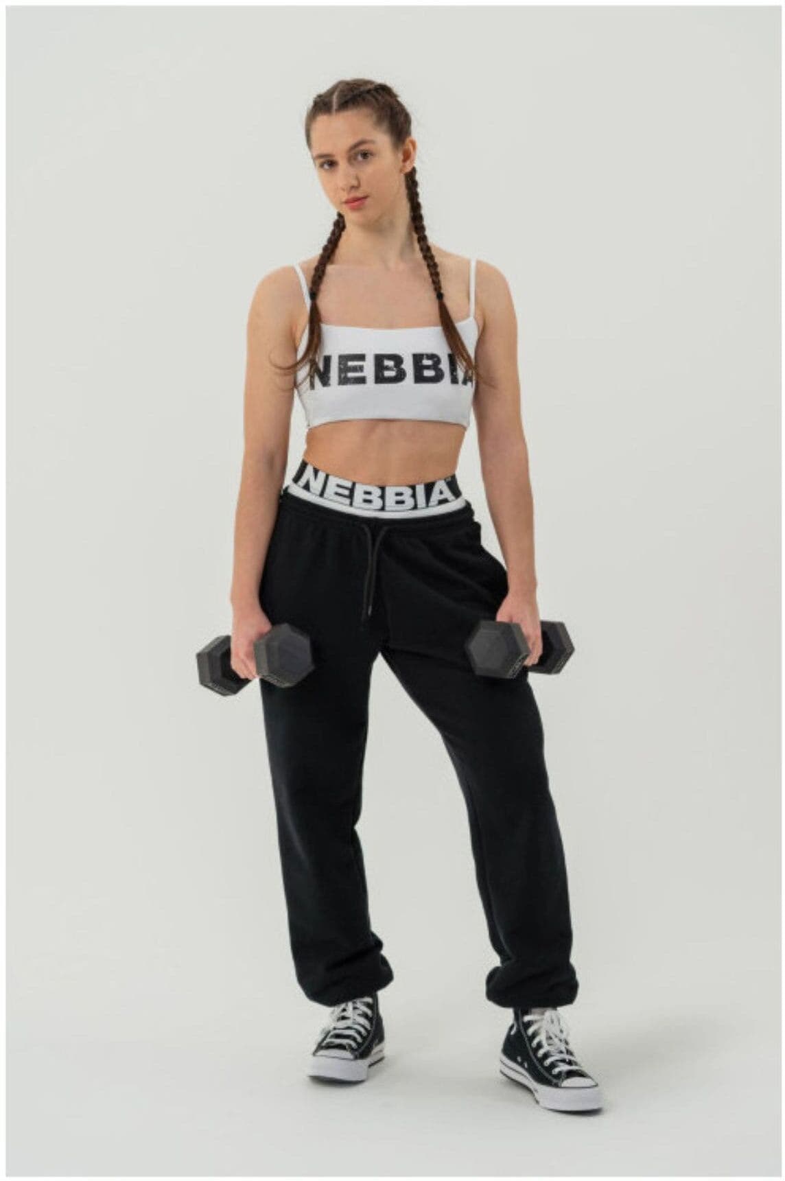 NEBBIA Bandeau Bra Back Check Bianco  