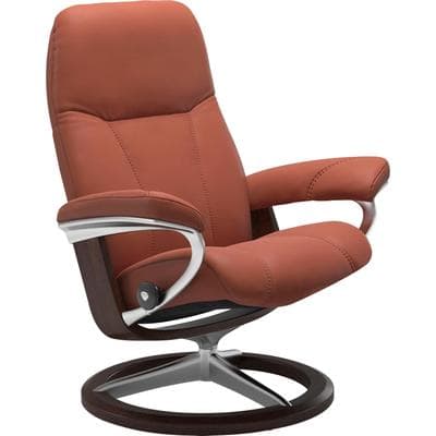 Relaxsessel STRESSLESS "Consul", rot (henna paloma), B:91cm H:102cm T:79cm, Leder BATICK: BATICK ist ein leicht korrigiertes, durchgefärbtes und genarbtes Möbelleder, bei dem die meisten Unebenheiten und Spuren in der Regel entfernt wurden.;Leder...