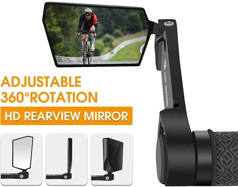WEST BIKING Foldable Bicycle Rearview Mirror 360° Rotation Adjustable MTB Bar End HD Rear View Mirror Cycling Accessories