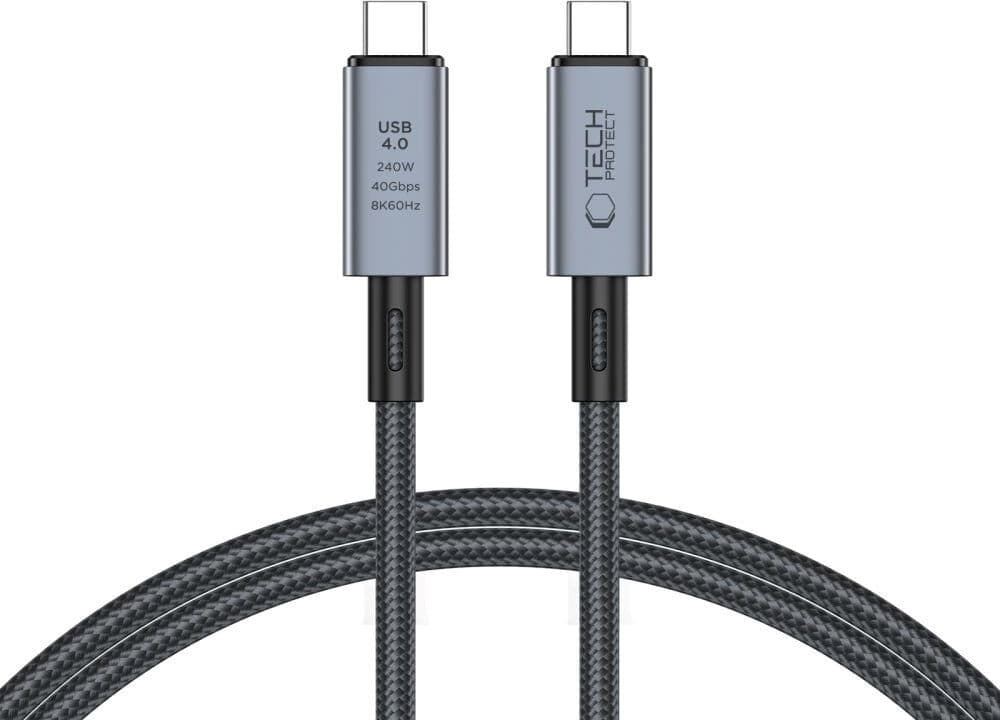 Tech-Protect Ultraboost 8K 40GBPS / PD 240W USB-C til USB-C Kabel 1m - Sort