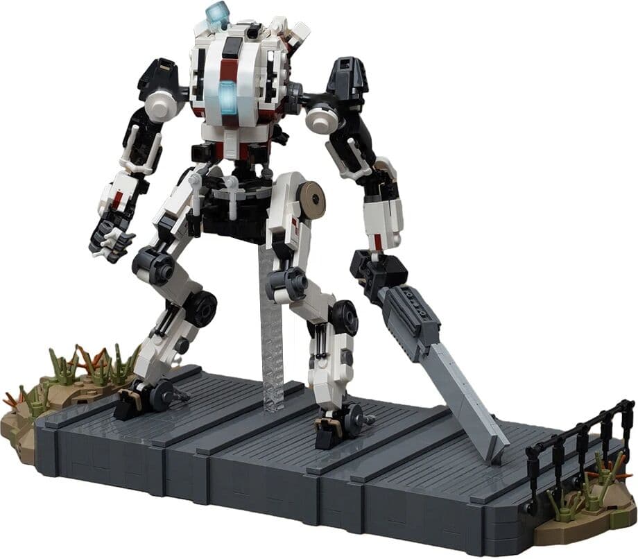 NONE Ronin Class Titan MOC Building Blocks, Fast Attack Stryder Mech with Sword and Poseable Joints, Detailed Robot Model for Fans