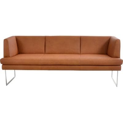 Polsterbank K+W KOMFORT & WOHNEN "Cube", braun (brandy 72), B:209cm H:82cm T:67cm, Sitzbänke, Polsterbank, Hammerkissenoptik, 2 Breiten, Hochkantkufe in Edelstahloptik