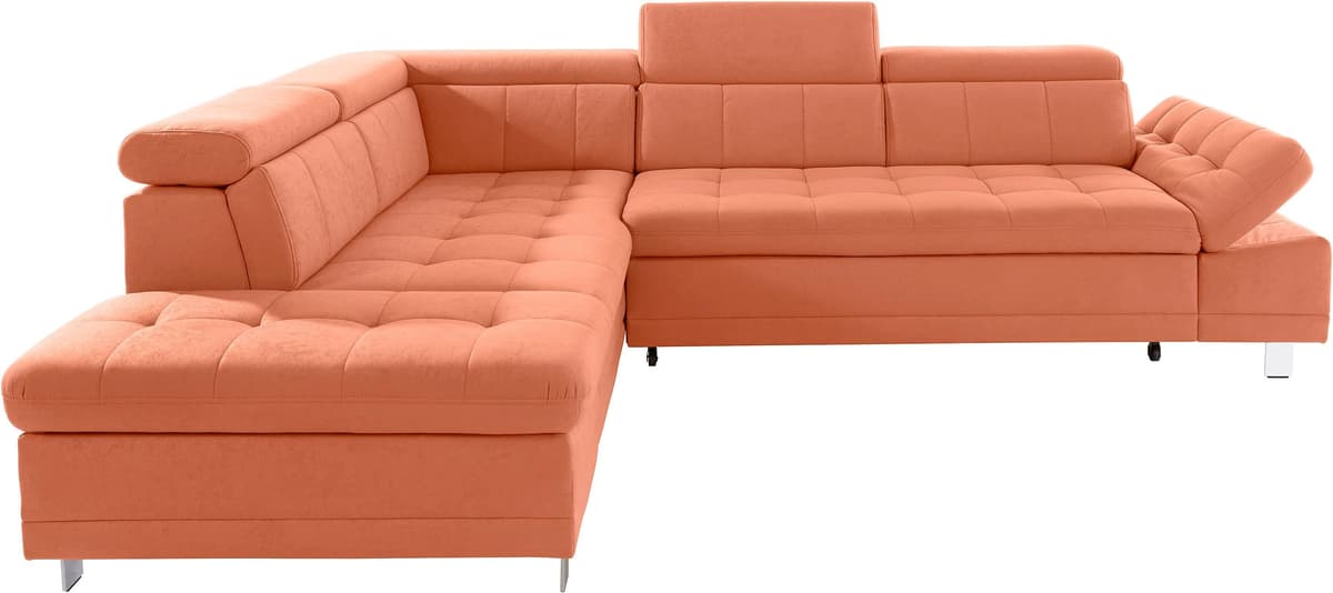 Ecksofa SIT & MORE "Limit L-Form", orange (terrakotta), B:275cm H:89cm T:217cm, Kunstleder SOFTLUX;Luxus-Microfaser ALTARA NUBUCK (100% Polyester);Struktur (100% Polyester), Sofas, Ecksofa, wahlweise mit Schlaffunktion und Bettkasten