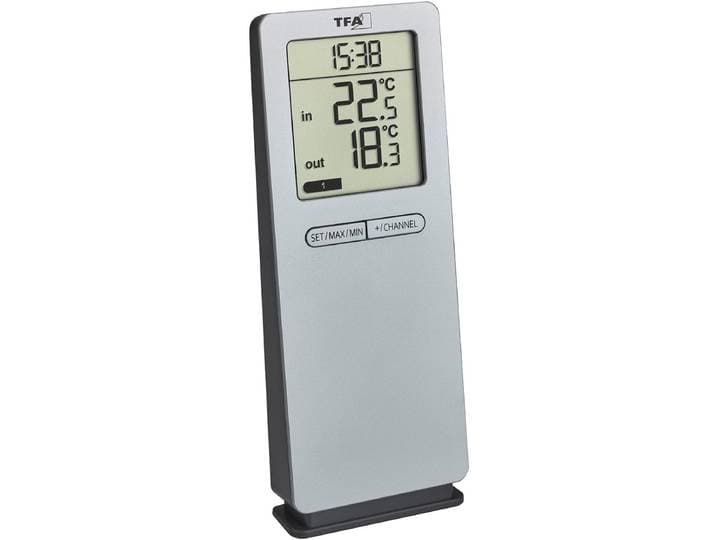 TFA Dostmann Funk-Thermometer LOGOneo 30.3071.54 Draadloze thermometer digitaal Zilver