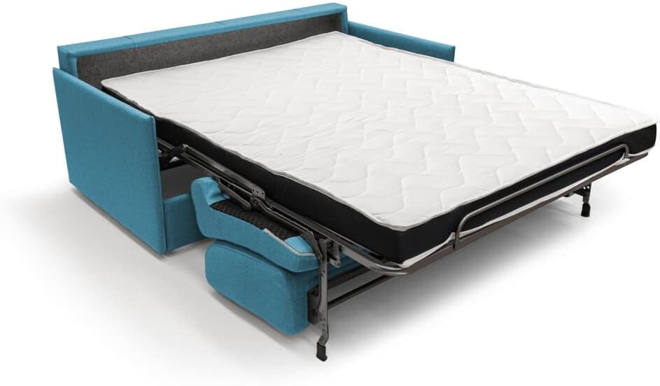 Divani.Store Sofá cama convertible en tela impermeable 169 cm azul claro