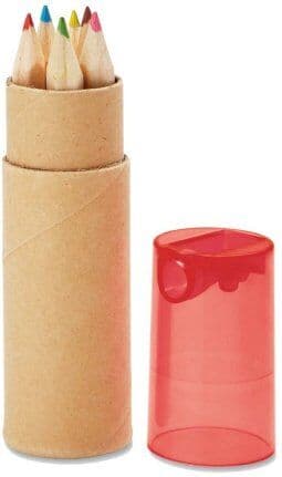 PETIT LAMBUT Set 6 matite colorate eco in legno con temperamatite Personalizzate o neutre