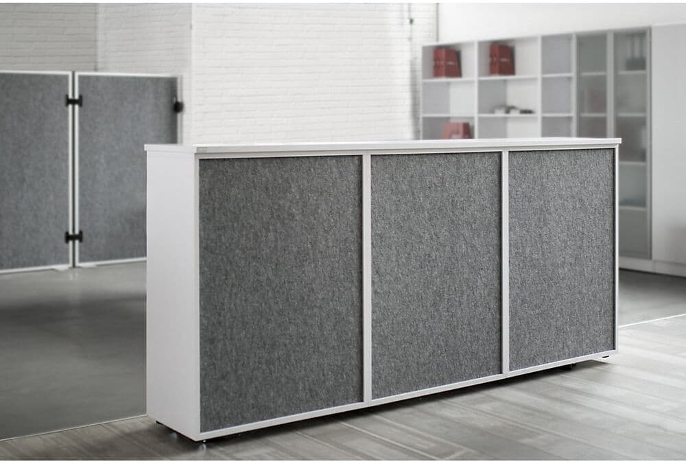 kaiserkraft ANNY-AC - Kombischrank mit Akustik-Rückwand, 5 Fachböden, 4 Schubladen, Ahorn-Dekor